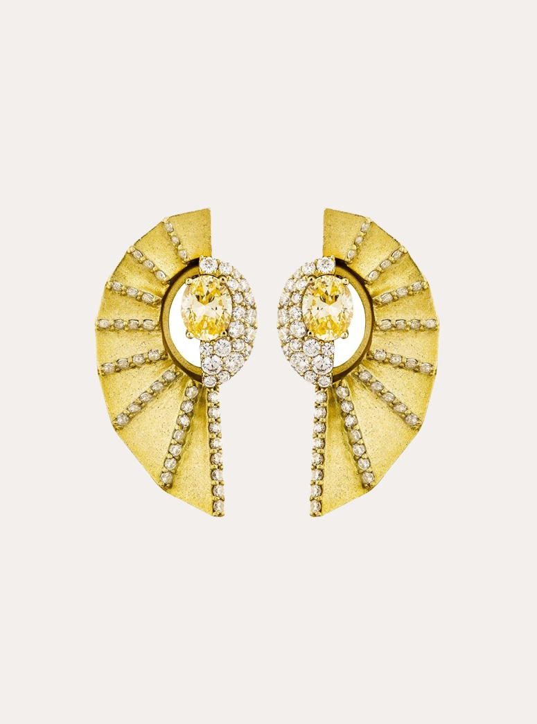 Golden Fächer Earring