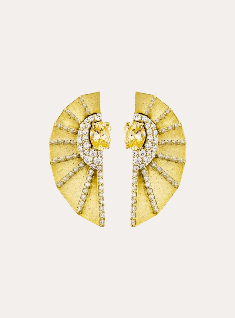 Golden Fächer Earring